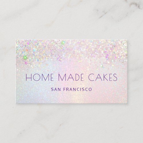 pastel rainbow glitter effect cakes business card