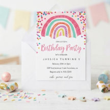 Pastel Rainbow Glitter Kids Birthday Party