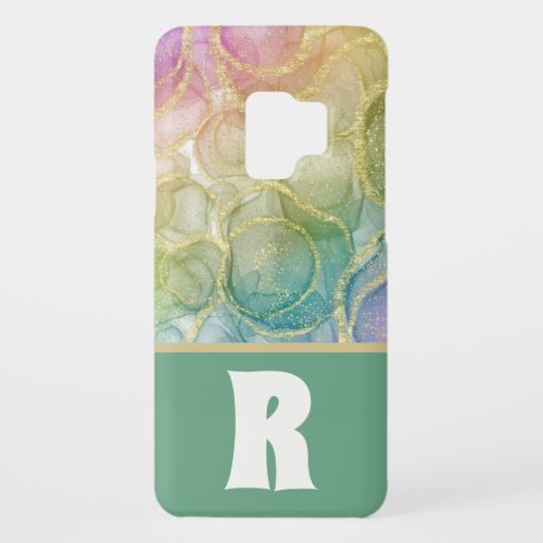 Pastel Rainbow Gold Agate Color Block Case_Mate Samsung Galaxy S9 Case