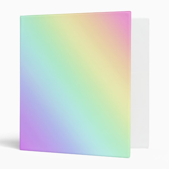 Pastel Rainbow Gradient 3 Ring Binder (Front/Inside)