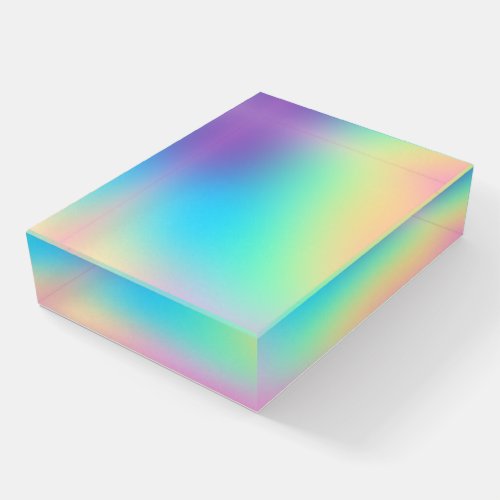 Pastel Rainbow Gradient Block Paperweight