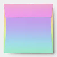 Watercolor pastel rainbow white envelopes 5x7 card