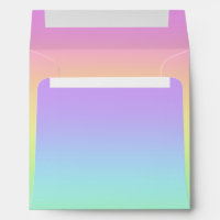 Watercolor pastel rainbow white envelopes 5x7 card