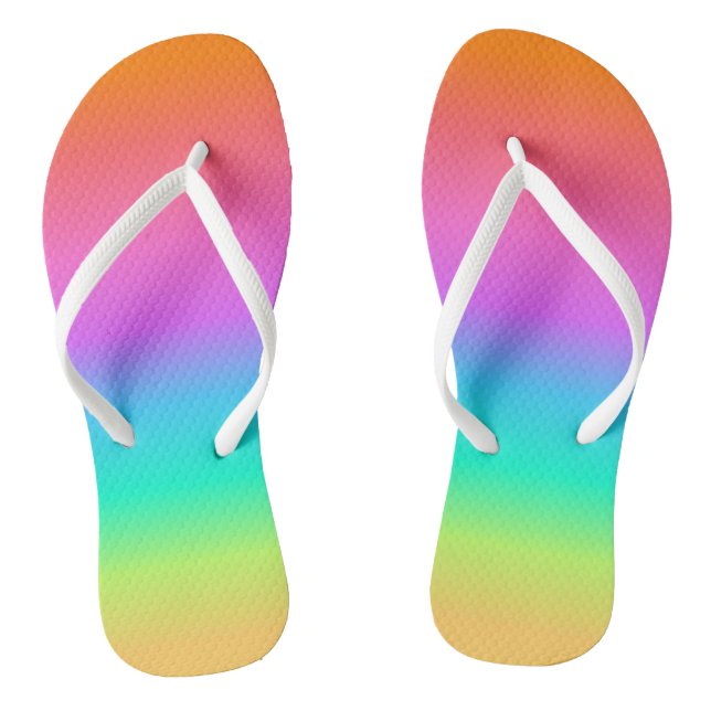 Pastel Rainbow Gradient Flip Flops (Footbed)