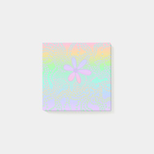 Pastel Rainbow Gradient Floral Post_it Notes