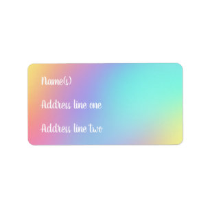 Pastel Rainbow Gradient Label