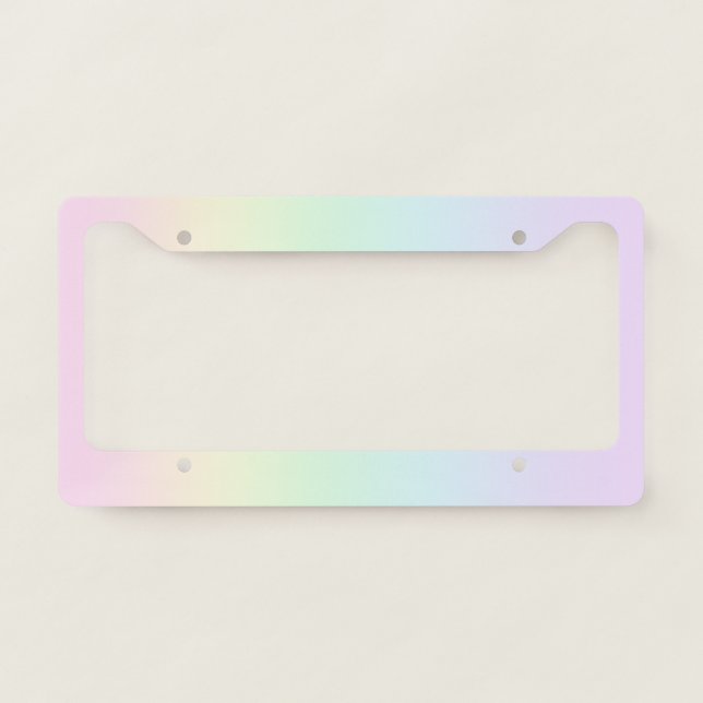Pastel Rainbow Gradient License Plate Frame (Front)