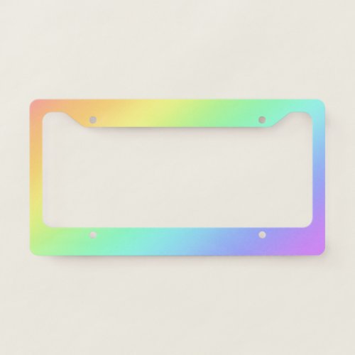 Pastel Rainbow Gradient License Plate Frame