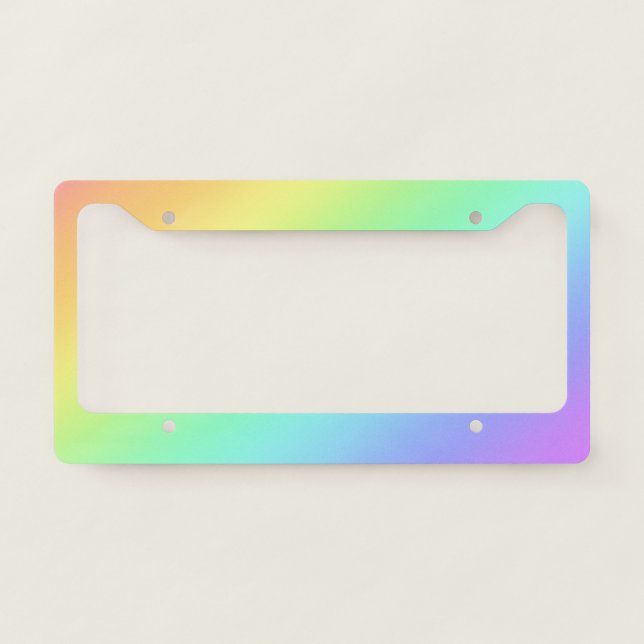 Pastel Rainbow Gradient License Plate Frame (Front)
