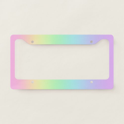 Pastel Rainbow Gradient License Plate Frame