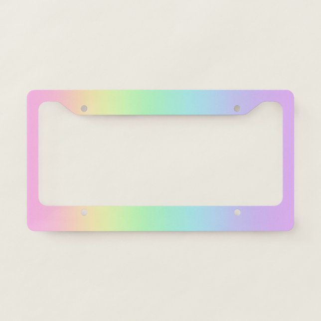 Pastel Rainbow Gradient License Plate Frame (Front)