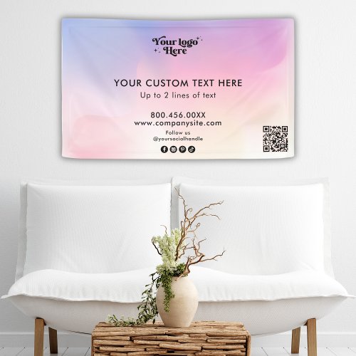 Pastel Rainbow Gradient Logo Event Display Vinyl  Banner