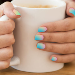 Pastel Rainbow Gradient Nails Minx Nail Art
