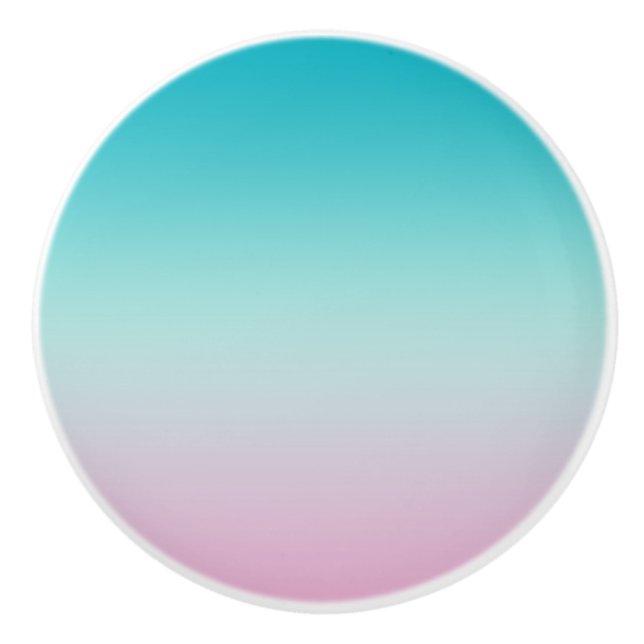 Pastel Rainbow Gradient Ombre Ceramic Knob (Front)