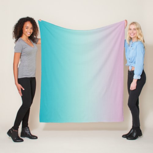 Pastel Rainbow Gradient Ombre Fleece Blanket