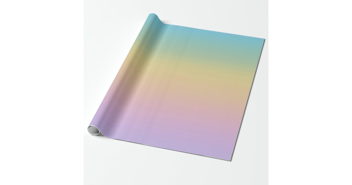 Pastel Rainbow Gradient Ombre Wrapping Paper Zazzle
