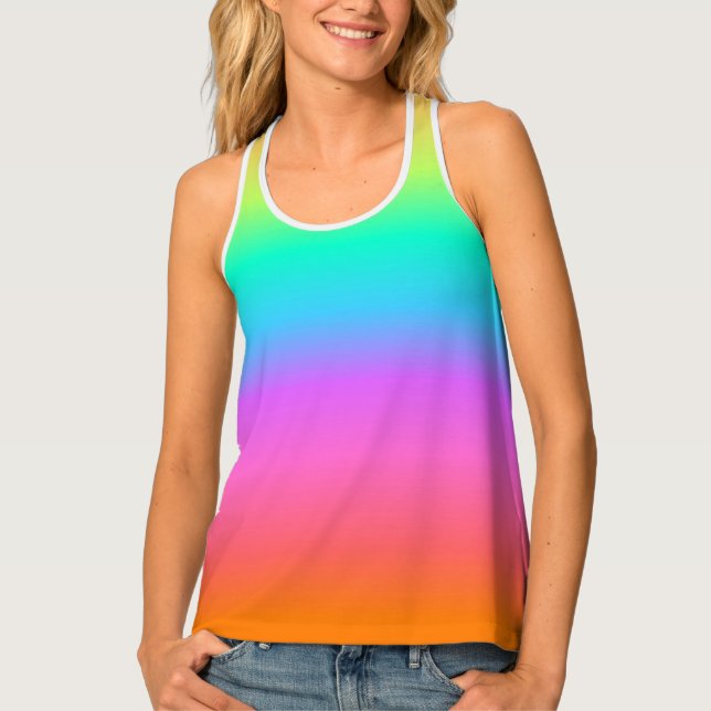 Pastel Rainbow Gradient Tank Top (Front)