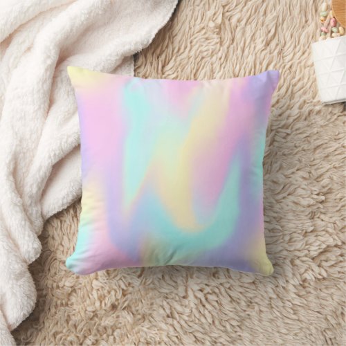 Pastel Rainbow Gradient Throw Pillow