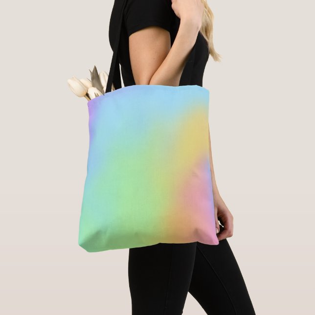 Pastel Rainbow Gradient Tote Bag (Close Up)