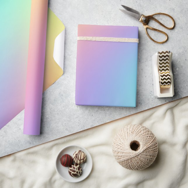 Pastel Rainbow Gradient Wrapping Paper (Crafts)