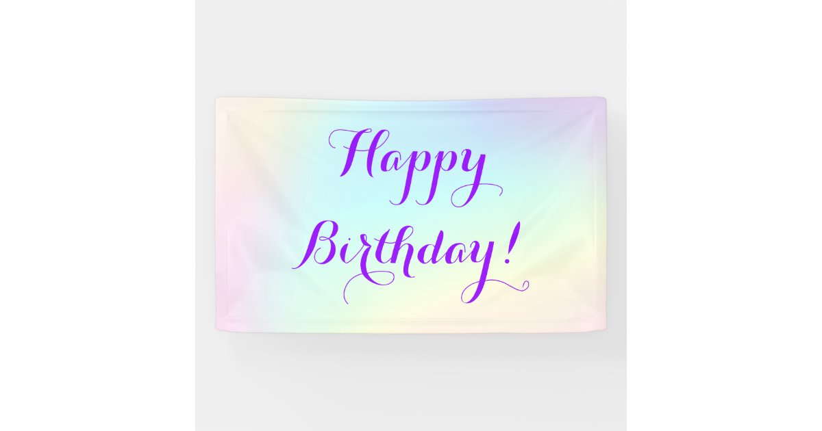 Pastel Rainbow Birthday Banner/ Rainbow Happy Birthday Banner 