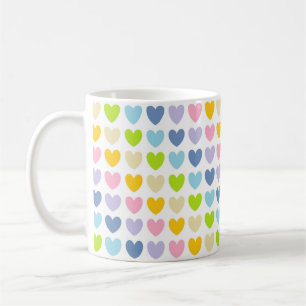 Pastel Rainbow Hearts Coffee Mug