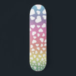 Pastel Rainbow Hearts For her Skateboard<br><div class="desc">This design may be personalized by choosing the customize option to add text or make other changes. If this product has the option to transfer the design to another item, please make sure to adjust the design to fit if needed. Contact me at colorflowcreations@gmail.com if you wish to have this...</div>