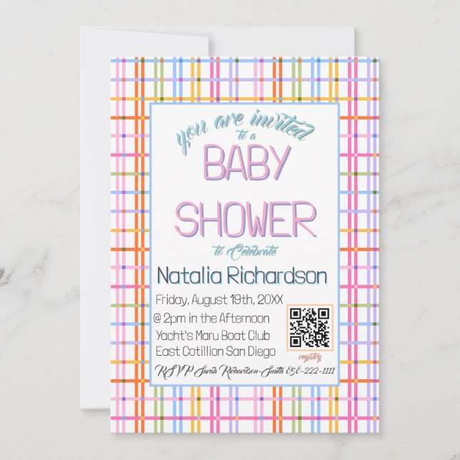 Pastel Rainbow  Invitation (Front)
