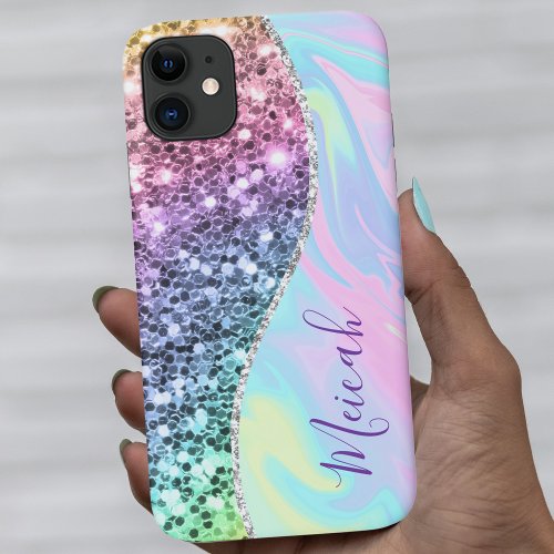 Pastel Rainbow Iridescent Holographic iPhone 11 Case