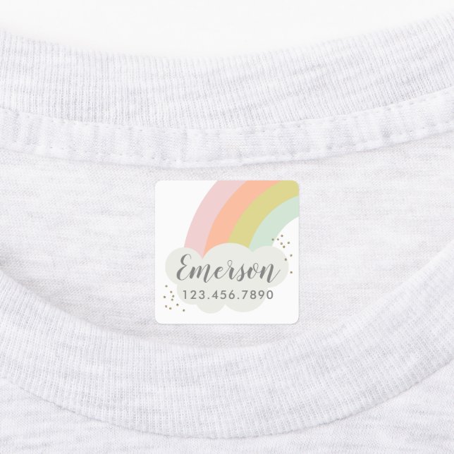 Pastel Rainbow Kids Labels (Affixed)
