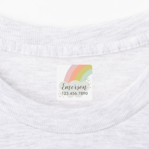 Pastel Rainbow Kids Labels