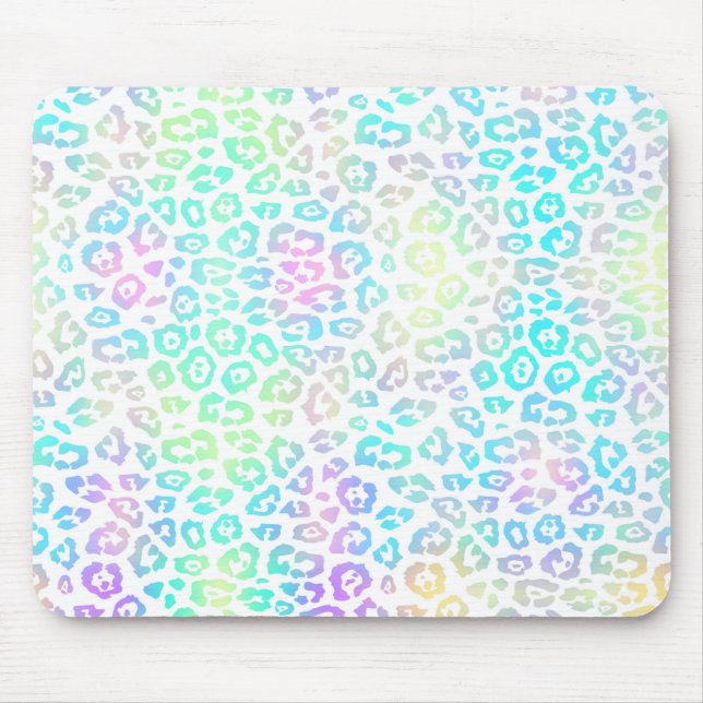 Pastel Rainbow Leopard Pattern  Mouse Pad (Front)