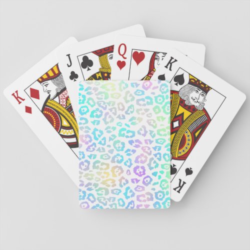 Pastel Rainbow Leopard Pattern  Poker Cards