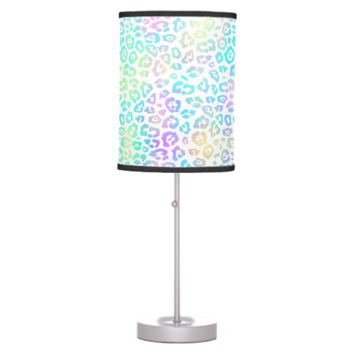 Pastel Rainbow Leopard Pattern  Table Lamp