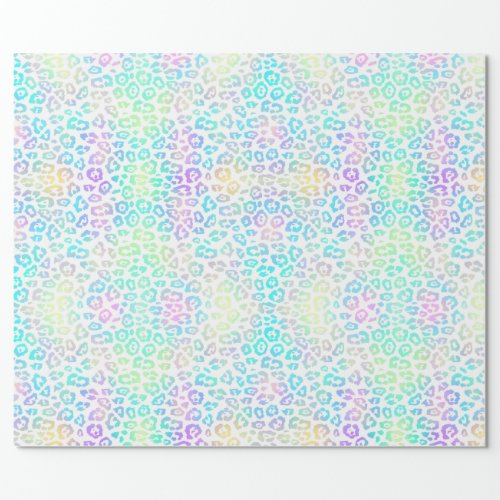 Pastel Rainbow Leopard Pattern  Wrapping Paper