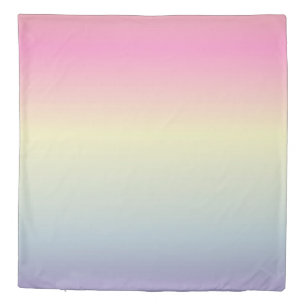 pastel rainbow lilac purple pink yellow ombre duvet cover