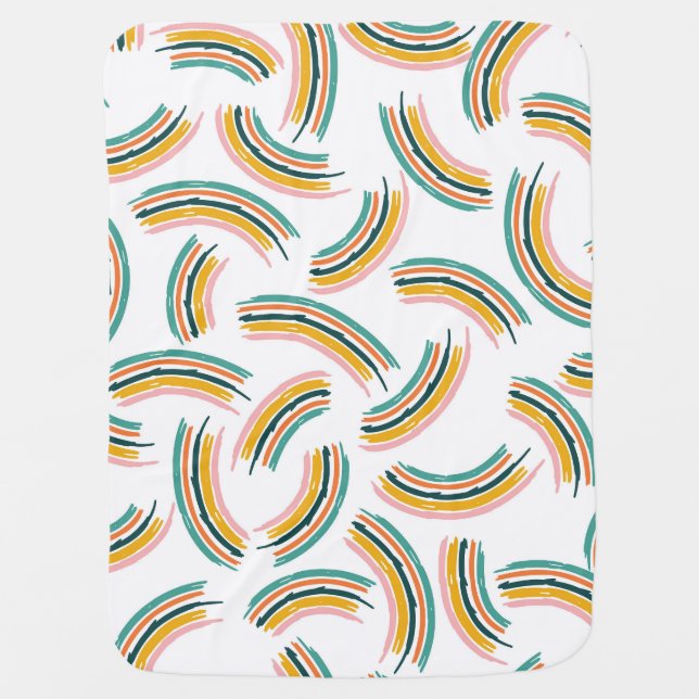 Pastel Rainbow Lines: Vintage Seamless Baby Blanket (Front)