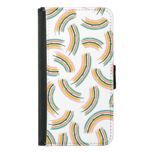 Pastel Rainbow Lines: Vintage Seamless Samsung Galaxy S5 Wallet Case