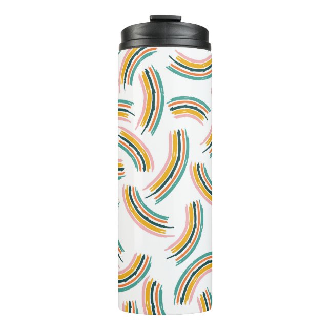 Pastel Rainbow Lines: Vintage Seamless Thermal Tumbler (Front)