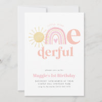 Pastel Rainbow Little Miss ONEderful 1st Birthday