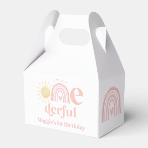 Pastel Rainbow Little Miss ONEderful Rainbow Gable Favor Boxes