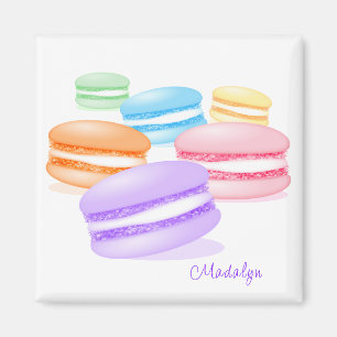pastel rainbow macarons magnet