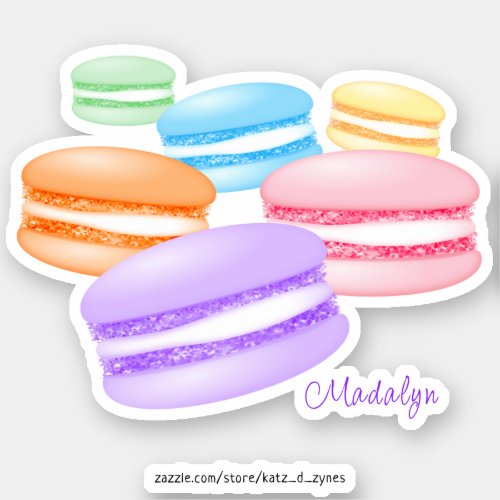 pastel rainbow macarons sticker