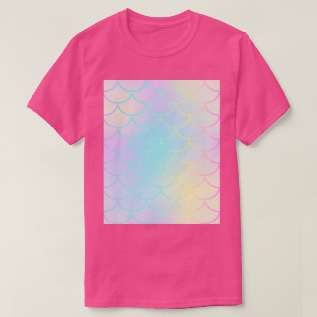 Pastel Rainbow Mermaid T-Shirt (Design Front)
