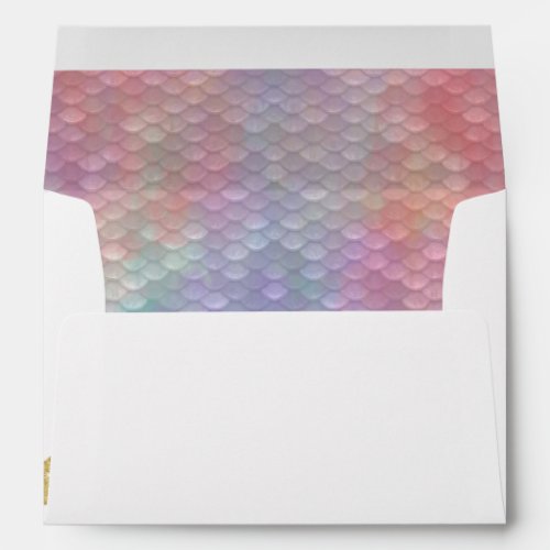 Pastel Rainbow Mermaid Tail Scales Envelope