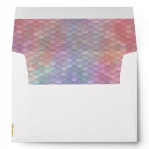 Pastel Rainbow Mermaid Tail Scales Envelope