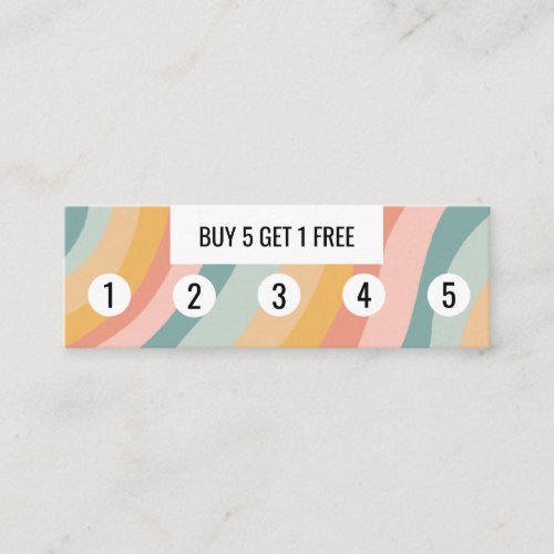 Pastel Rainbow Minimalist Handmade Stripes  Loyalty Card