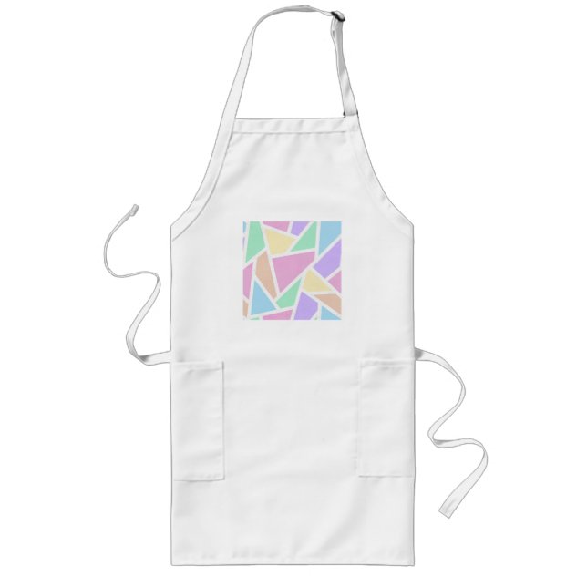 Pastel rainbow mosaic pattern long apron (Front)