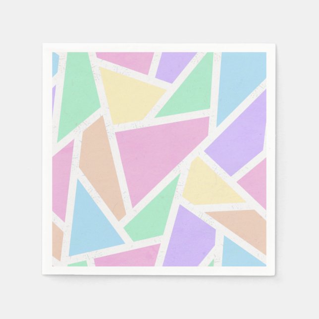 Pastel rainbow mosaic pattern napkins (Front)