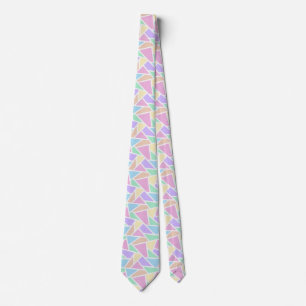 Pastel rainbow mosaic pattern neck tie